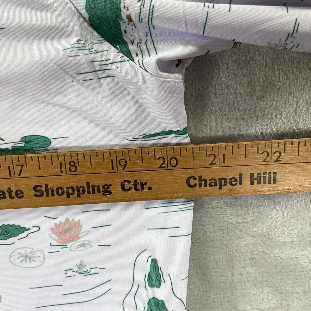 Waggle Golf Shirt Mens Medium Polo Performance Alligator Water Hazard AOP NWT - Picture 11 of 13